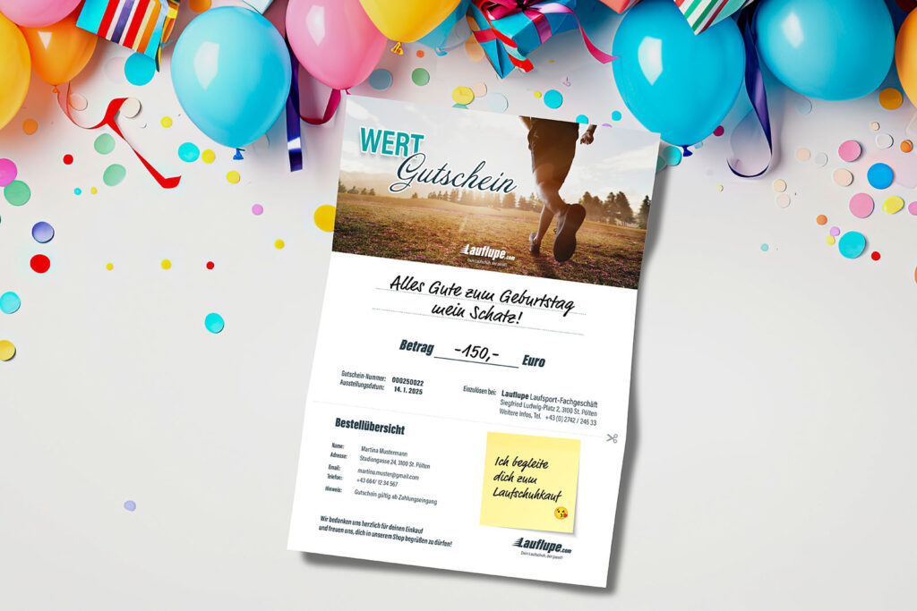 Geschenk Gutscheine Laufen Laufsport Lauflupe Geburtstag